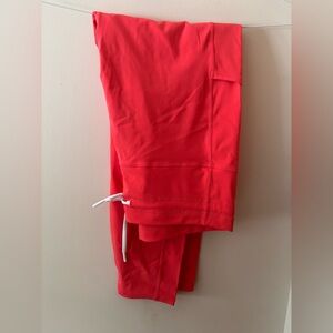 ZYIA coral pocket drawstring luxe leggings